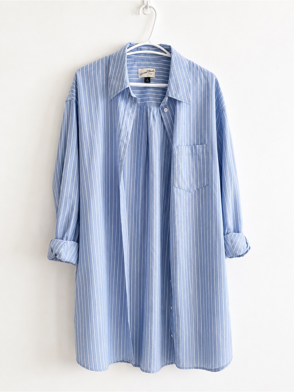Universal Thread Light Blue and White Striped Button-Down Shirt